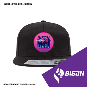 Open image in slideshow, Bison Next Level Flat Bill Snapback Hat

