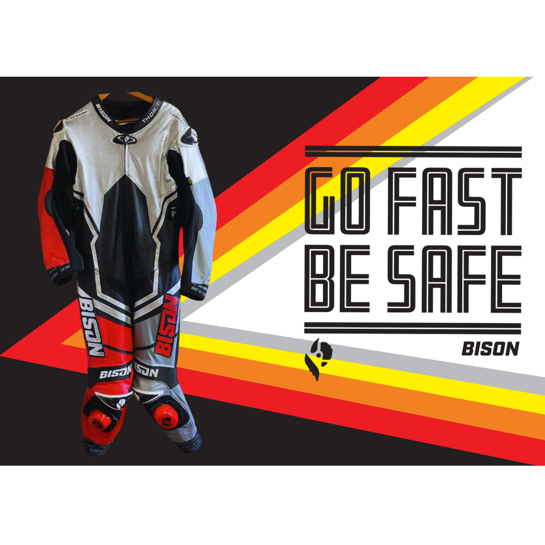 Bison Thor.1 One Piece Cowhide Motorcycle Racing Suit