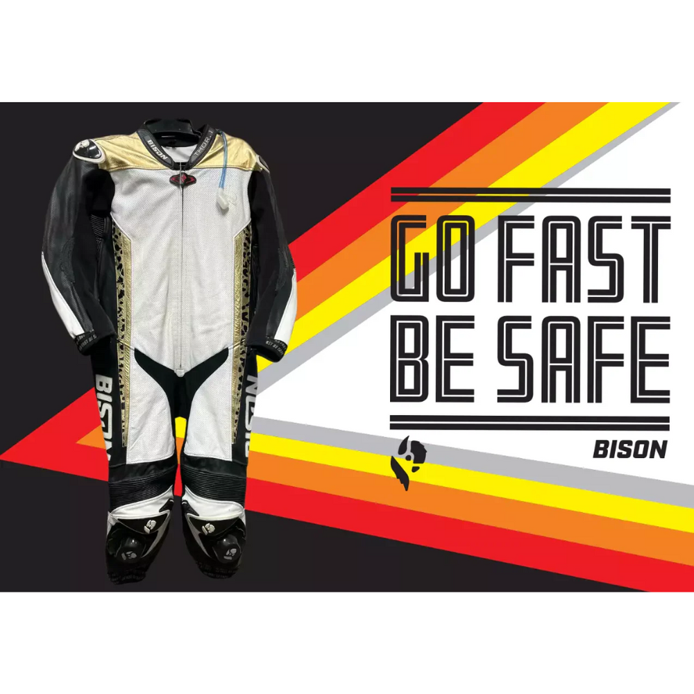 Bison Thor.1 One Piece Cowhide Motorcycle Racing Suit