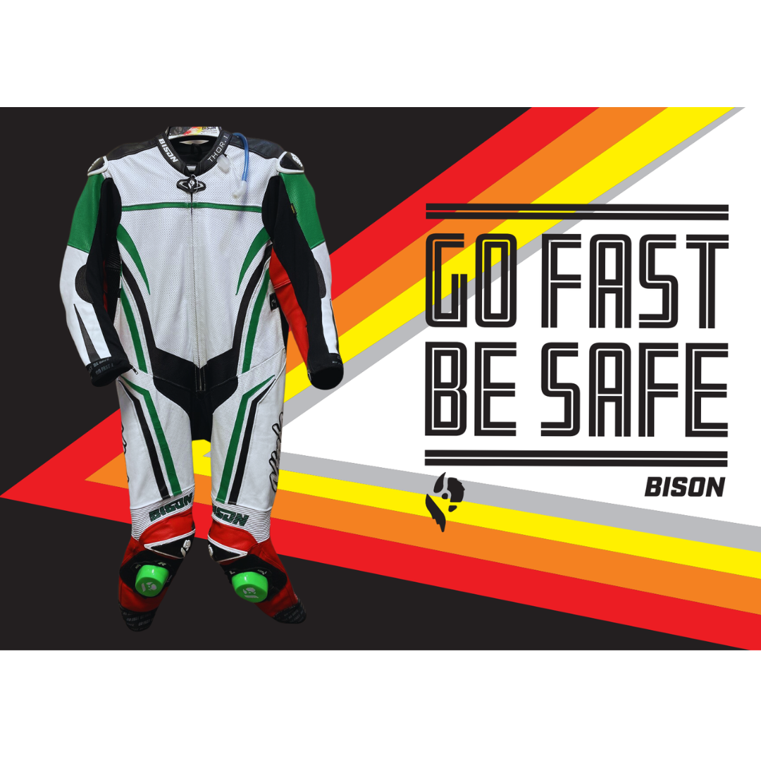 Bison Thor.1 One Piece Cowhide Motorcycle Racing Suit