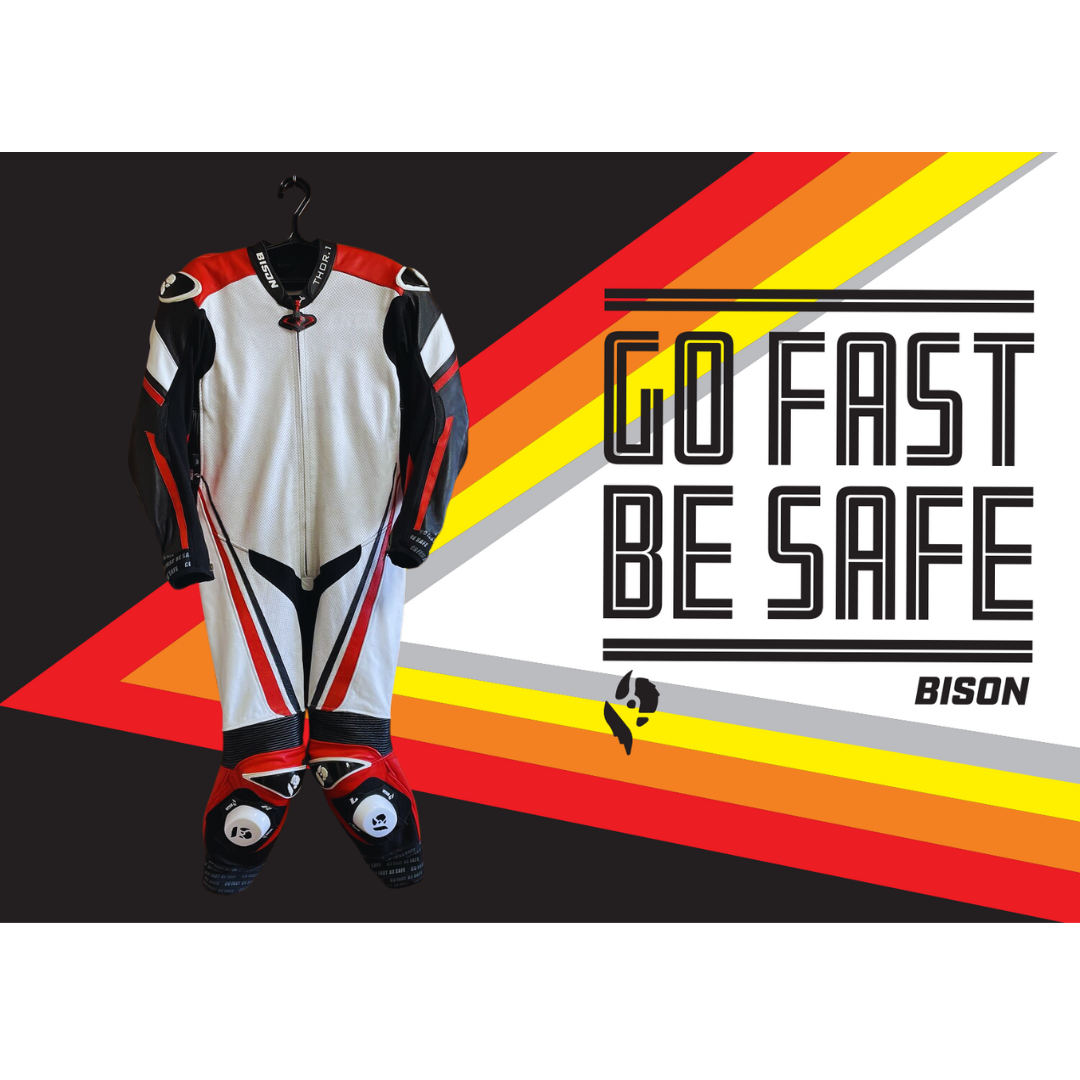 Bison Thor.1 One Piece Cowhide Motorcycle Racing Suit