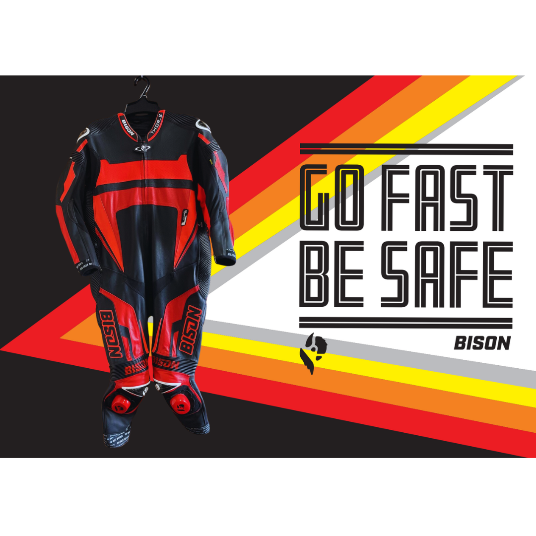 Bison Thor.2 One Piece Cowhide Motorcycle Racing Suit