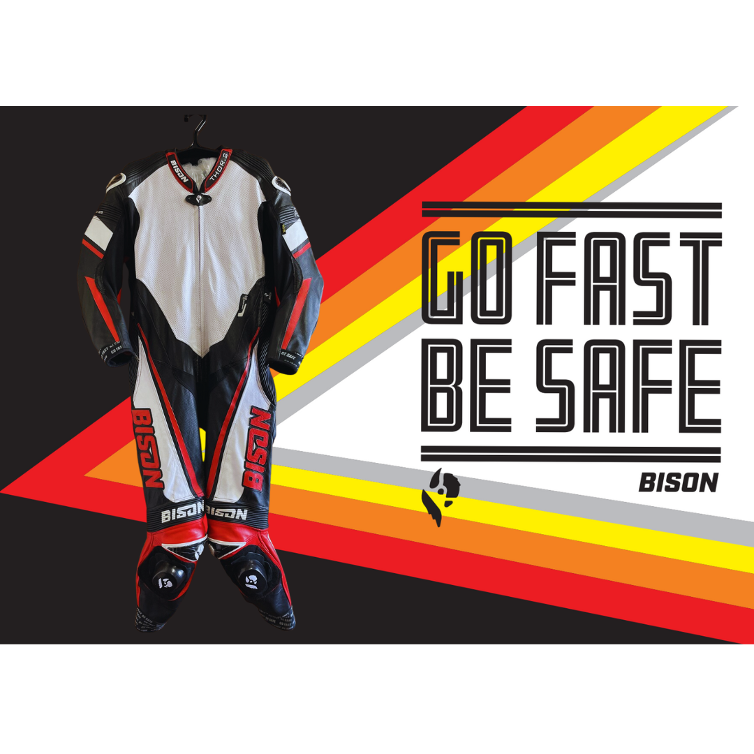 Bison Thor.2 One Piece Cowhide Motorcycle Racing Suit