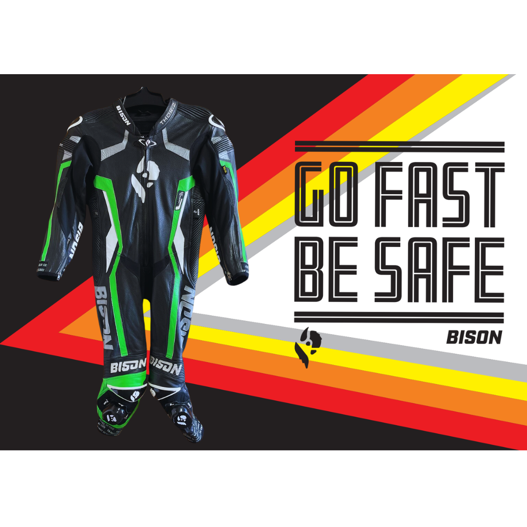 Bison Thor.2 One Piece Cowhide Motorcycle Racing Suit