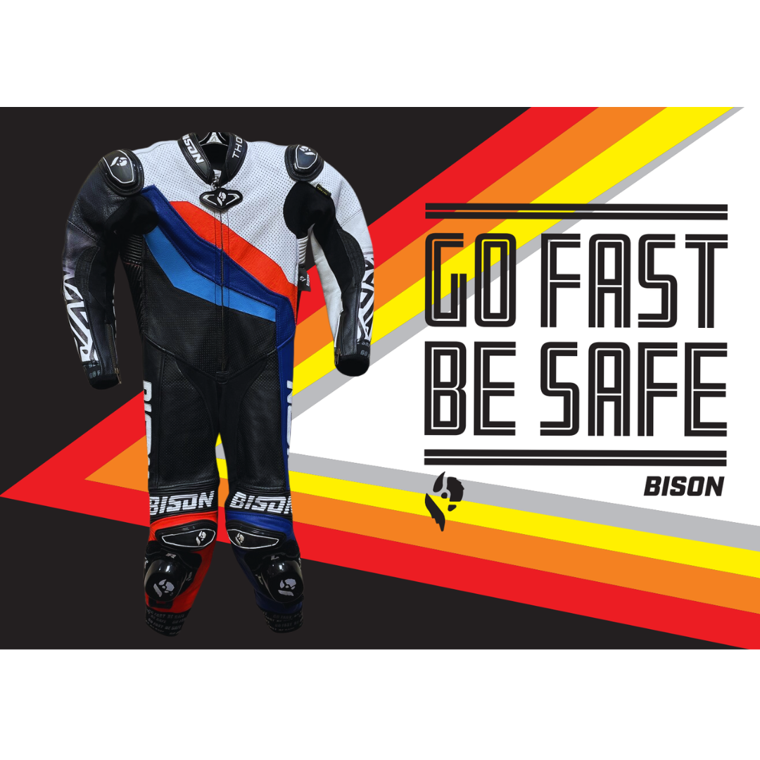 Bison Youth One Piece Cowhide Motorcycle Racing Suit