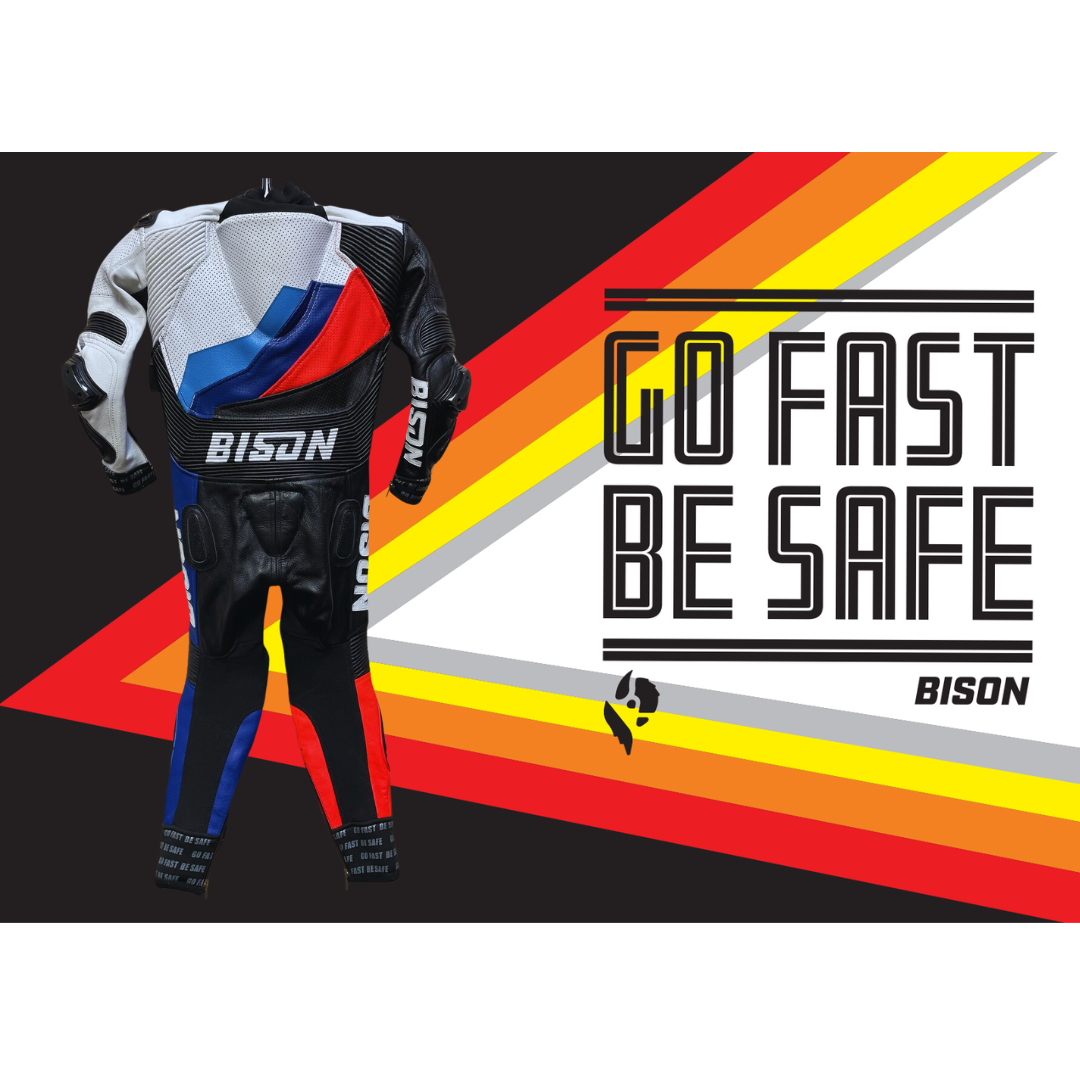 Bison Youth One Piece Cowhide Motorcycle Racing Suit