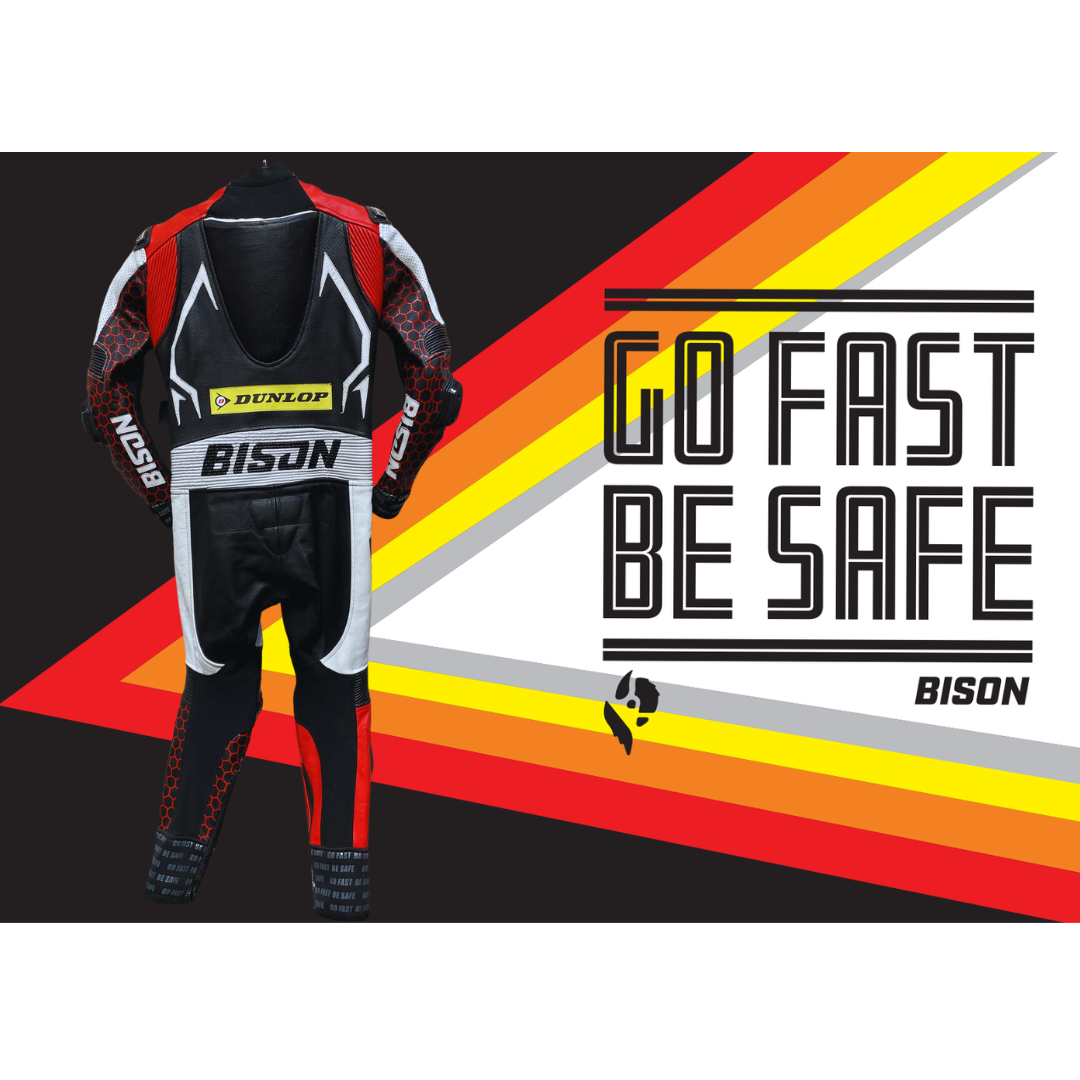 Bison Youth One Piece Cowhide Motorcycle Racing Suit