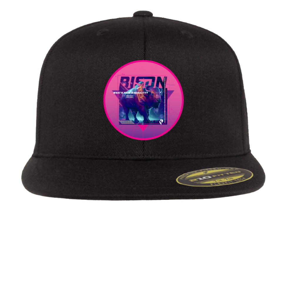 Bison Next Level Flat Bill Fitted Hat