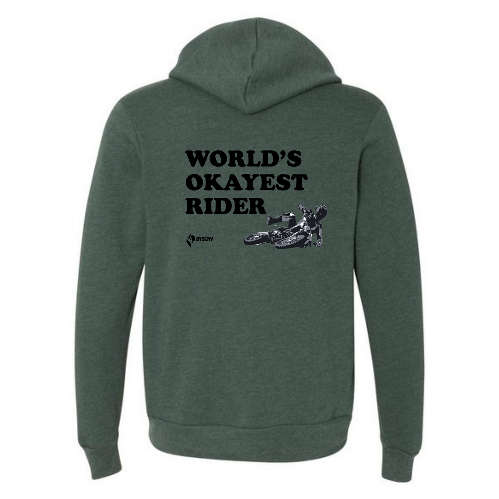 
                      
                        Bison World's Okayest Rider Full-Zip Hoodie
                      
                    