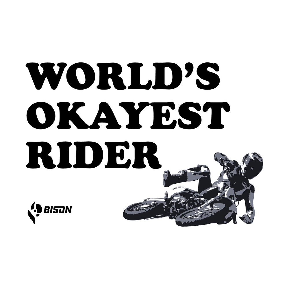 
                      
                        Bison World's Okayest Rider Stickers
                      
                    