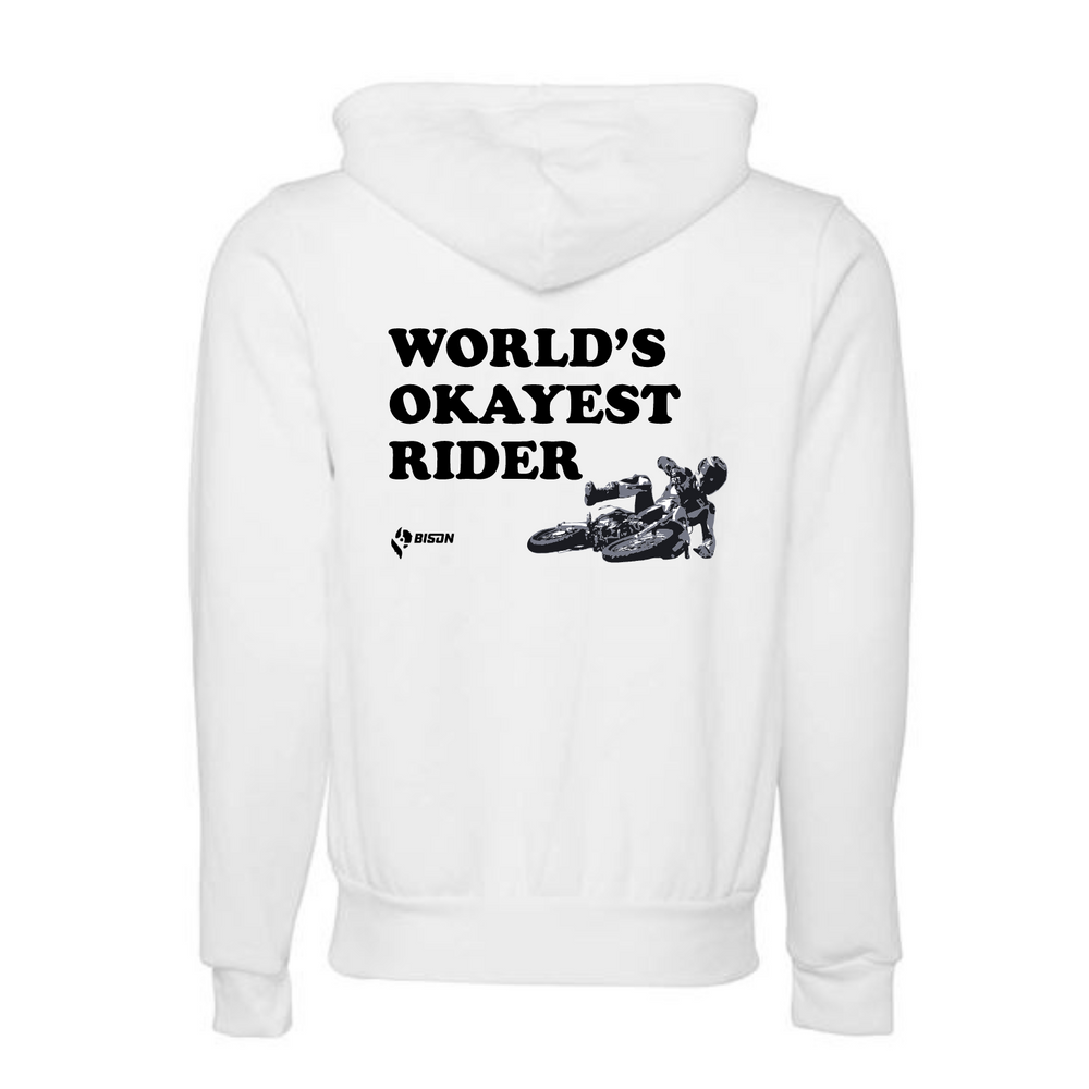 
                      
                        Bison World's Okayest Rider Full-Zip Hoodie
                      
                    