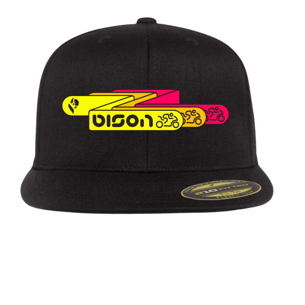 Bison The Grid Flat Bill Fitted Hat