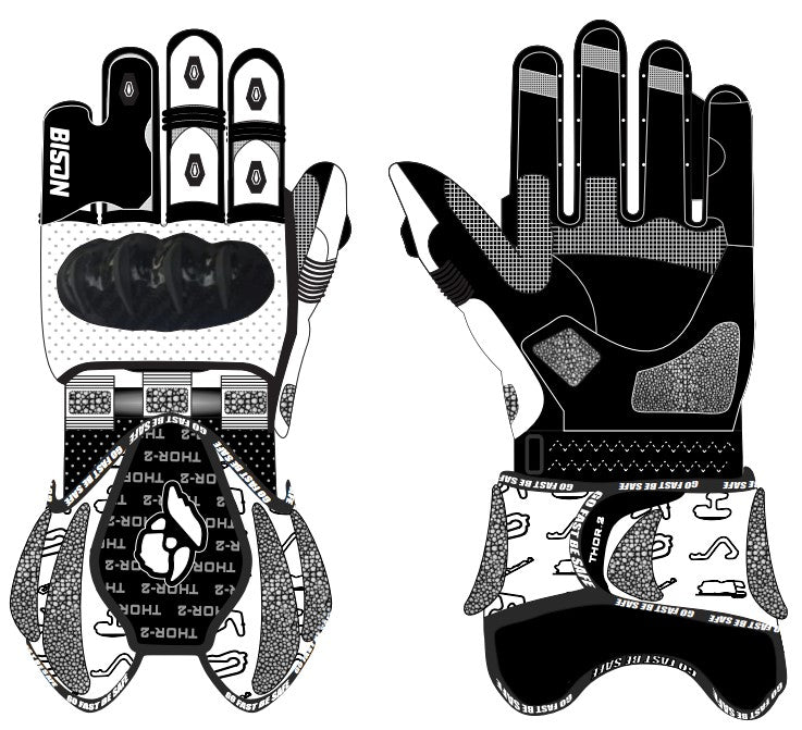 Bison Thor.2 Motorcycle Racing Gloves, Roots Edition