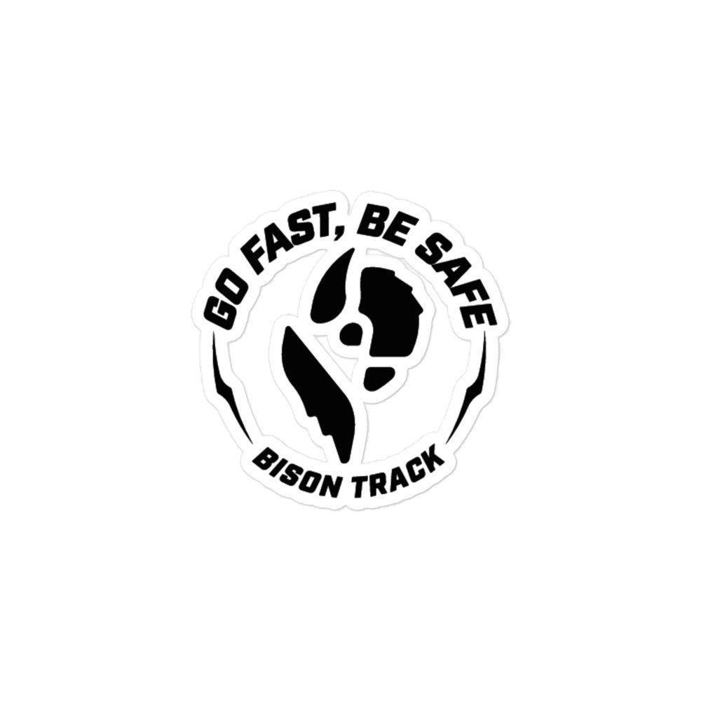 Bison Go Fast, Be Safe Circle Stickers