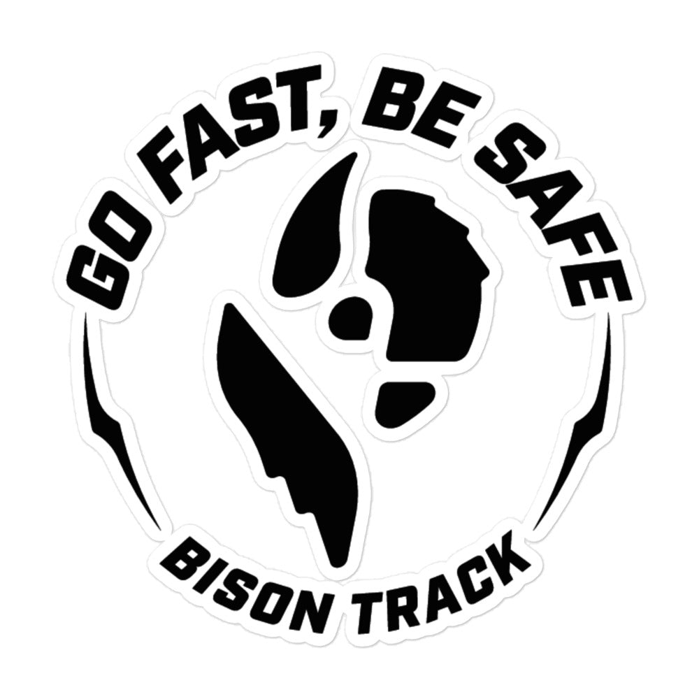 Bison Go Fast, Be Safe Circle Stickers