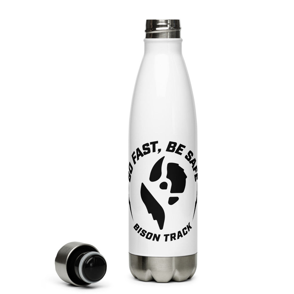 Bison Go Fast, Be Safe Circle Stainless Steel Water Bottle